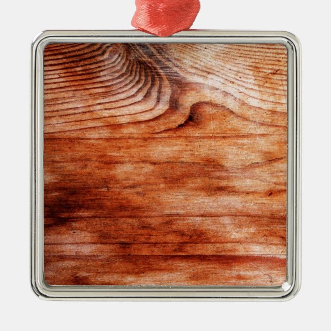 Ornamento De Metal Textura de grão de madeira (Frente)