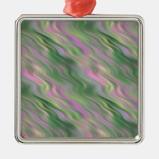 Ornamento De Metal Textura ondulada rosa de chicote (Frente)