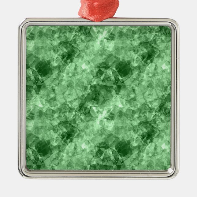 Ornamento De Metal Textura verde escura amassada (Frente)