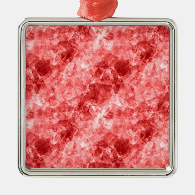 Ornamento De Metal Textura vermelha amassada (Frente)