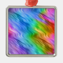 Ornamento De Metal Textura Wavy Azul Pansy