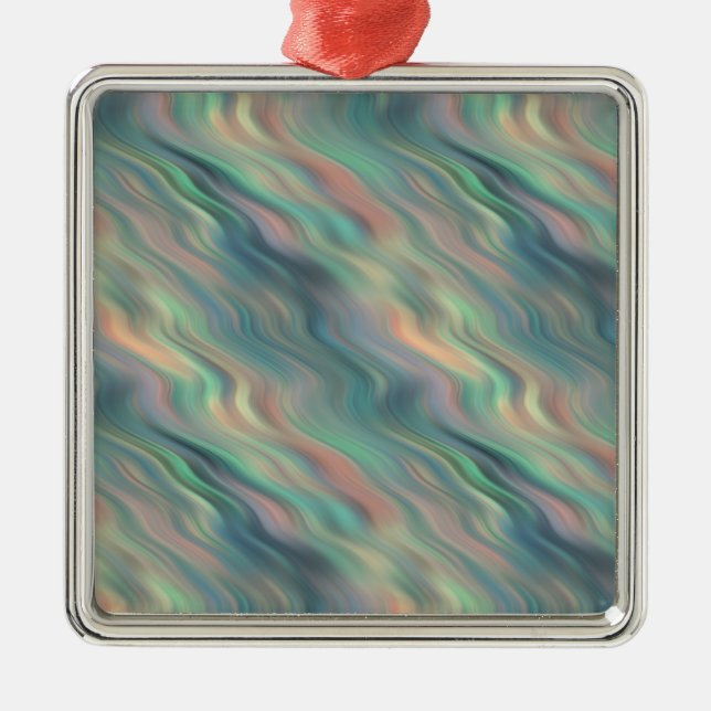 Ornamento De Metal Textura Wavy Iris Azul (Frente)