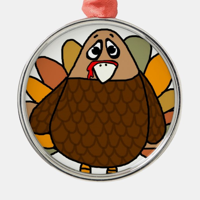 Ornamento De Metal Thanksgiving Turkey (Frente)