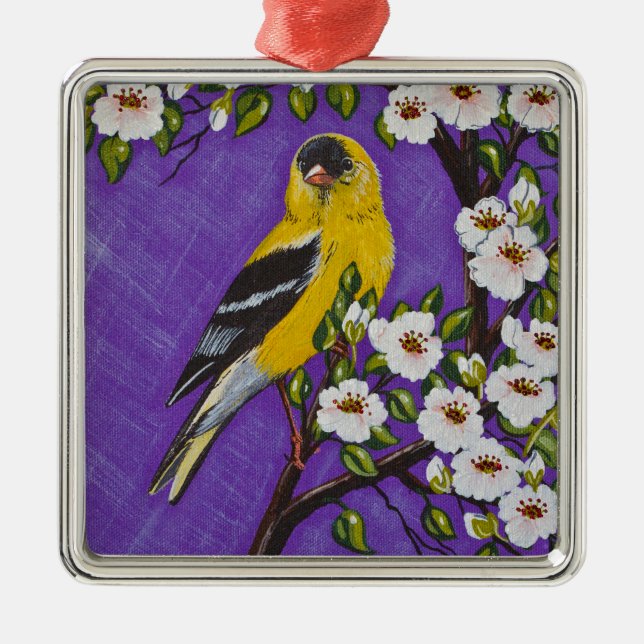 Ornamento De Metal The American Goldfinch (Frente)