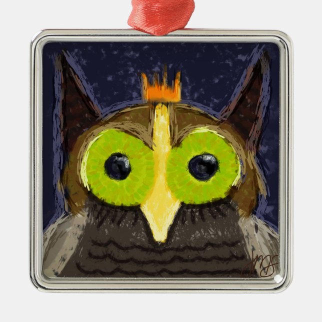Ornamento De Metal The Kingly Owl (Frente)