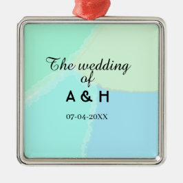 Ornamento De Metal The wedding of add couple name initial letter date