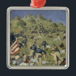 Ornamento De Metal Theodore Roosevelt que toma o santo Juan<br><div class="desc">Theodore Roosevelt que toma as alturas de Santo-Juan,  1898% pipe% pelo lugar da arte de Vasili Vasilievich Vereshchagin |: Museu de arte regional de W. Wereshchagin,  número de coleção da imagem do artista | do russo de Nikolayev,  Ucrânia |: BAL265741</div>