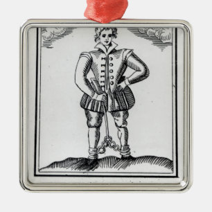 Ornamento De Metal Thomas Nashe, de um panfleto, bar. em 1597