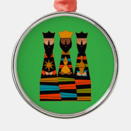 Ornamento De Metal Three Wise Men Modern Mid-Century