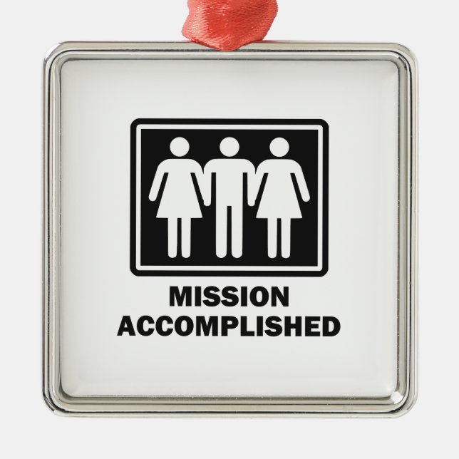 Ornamento De Metal Threesome realizado da missão (Frente)