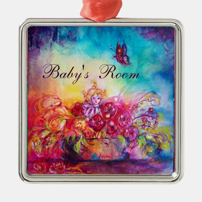 ORNAMENTO DE METAL THUMBELINA, FLOWER BASKET E BUTTERFLY (Frente)