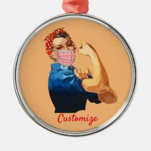 Ornamento De Metal Thunder_Cove de Empoderamento de Mulher Mascarada 