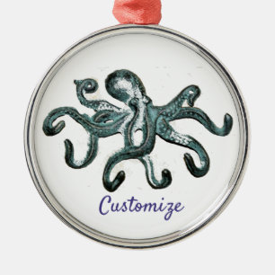 Ornamento De Metal Thunder_Cove de Octopus Azul