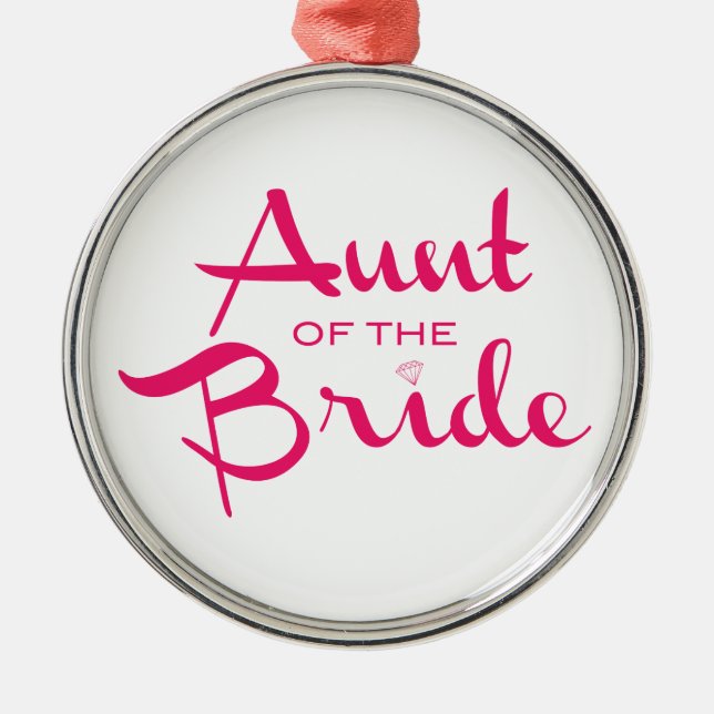 Ornamento De Metal Tia do Script Retroativo da Noiva (Frente)