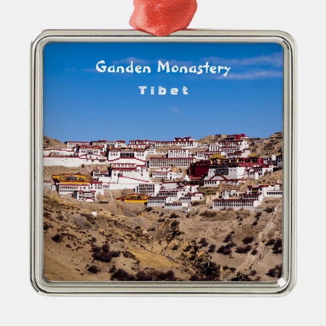 Ornamento De Metal Tibete - Mosteiro Budista Ganden (Frente)