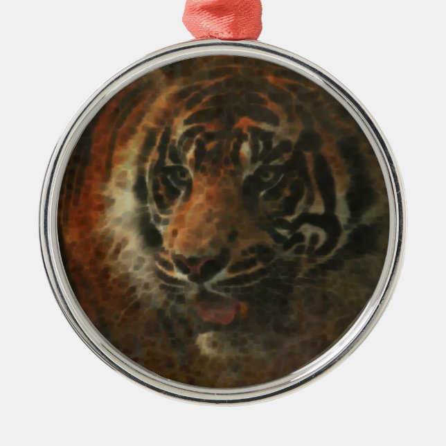 Ornamento De Metal Tiger Digital Art (Frente)
