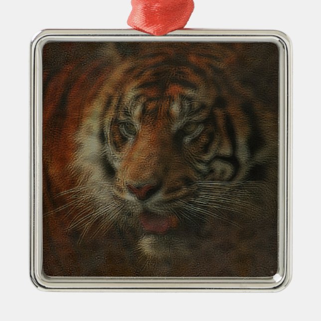 Ornamento De Metal Tigre (Frente)