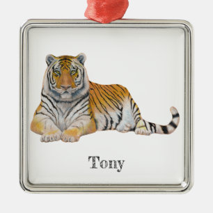 Ornamento De Metal Tigre