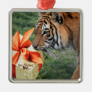 Ornamento De Metal Tigre com presente de Natal
