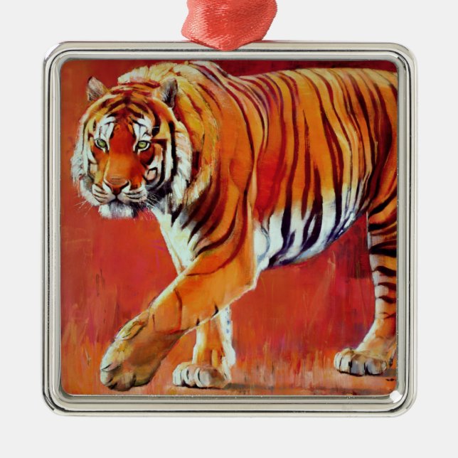 Ornamento De Metal Tigre de Bengal (Frente)