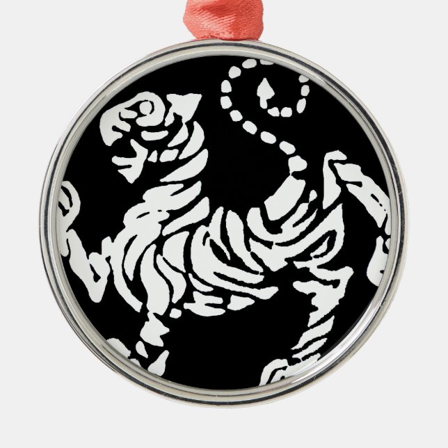 ORNAMENTO DE METAL TIGRE DE SHOTOKAN PRETO E BRANCO (Frente)