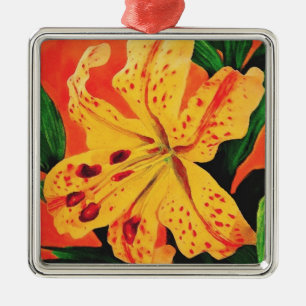 Ornamento De Metal Tigre Lily