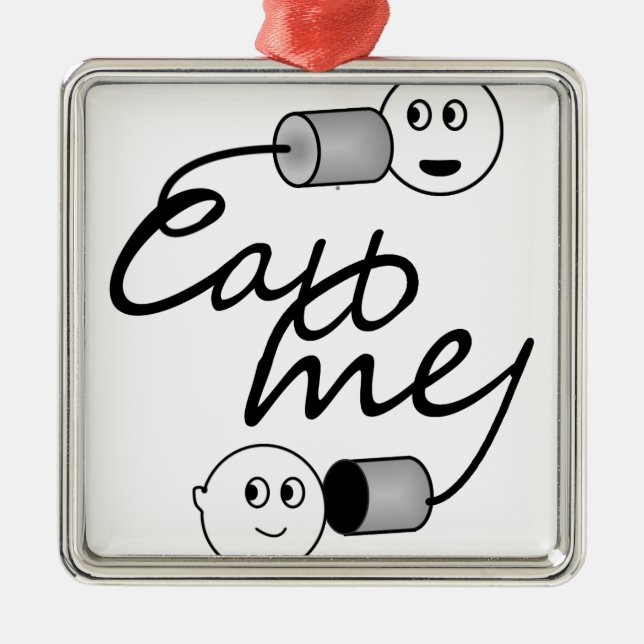 Ornamento De Metal Tin Can Telefone-Me (Frente)