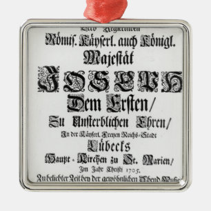 Ornamento De Metal Titlepage de Abendmusik, 1705