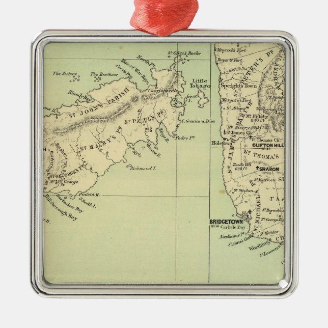 Ornamento De Metal Tobago Barbados (Frente)