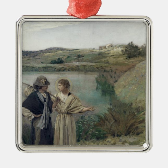 Ornamento De Metal Tobias e Raphael do arcanjo (Frente)