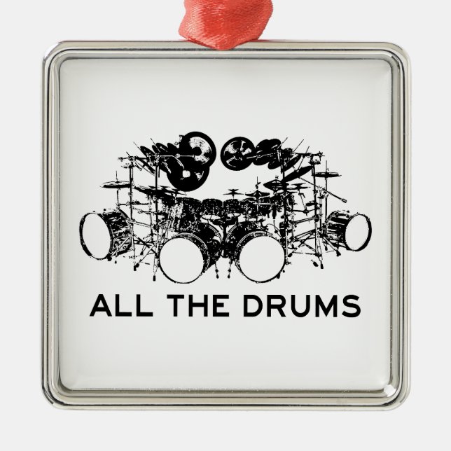 Ornamento De Metal Todo Drummer De Tambores (Frente)
