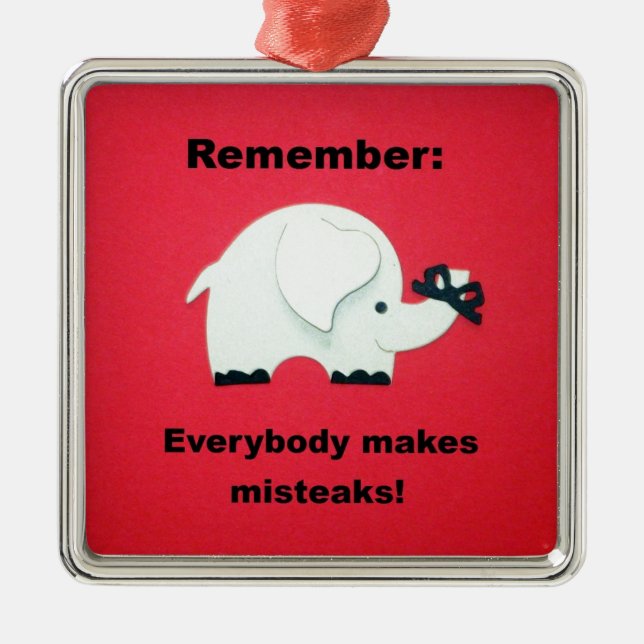 Ornamento De Metal Todo mundo comete erros. (Frente)