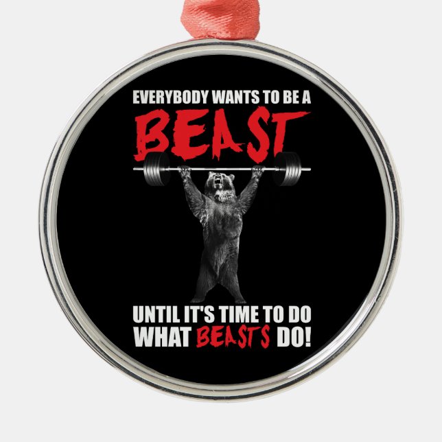 Ornamento De Metal Todos quer ser um animal - levantamento do urso - (Frente)