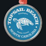 Ornamento De Metal Topsail Beach (tartaruga marinha)<br><div class="desc">Topsail Beach,  Carolina do Norte.</div>