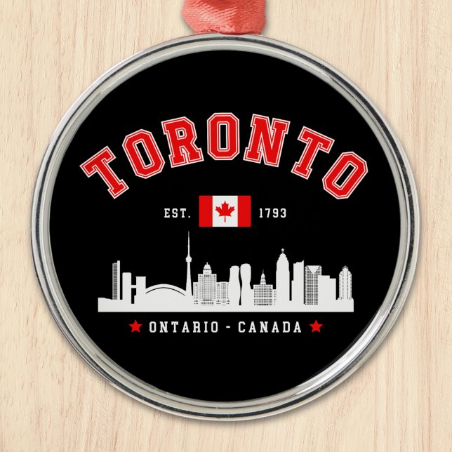 Ornamento De Metal Toronto Canada Skyline City (Criador carregado)