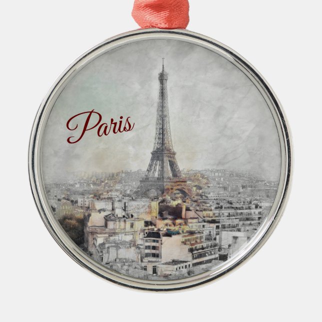 Ornamento De Metal Torre Eiffel. Paris, França (Frente)
