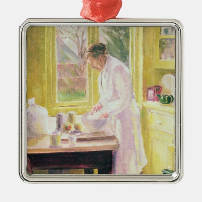 Ornamento De Metal Torta de Apple do fazer (Frente)