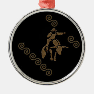 Ornamento De Metal Touro Andando no Rodeo