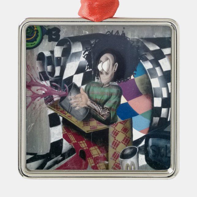 Ornamento De Metal Trabalho de arte abstrato Grafite (Frente)