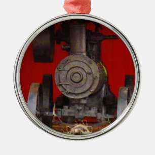 Ornamento De Metal Tracter Antiquado com Vapor