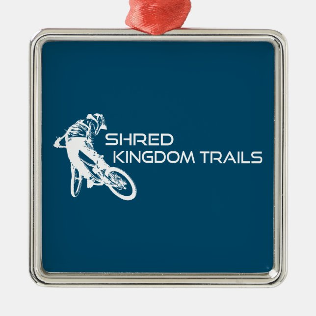 Ornamento De Metal Trails Vermont Mountain Biking do Reino Unido (Frente)