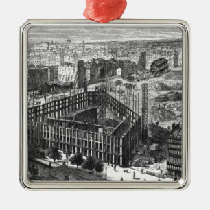 Ornamento De Metal Transformação de Paris: Construção em 1861