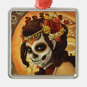 Ornamento De Metal Travesseiro decorativo Dia De Los Muertos