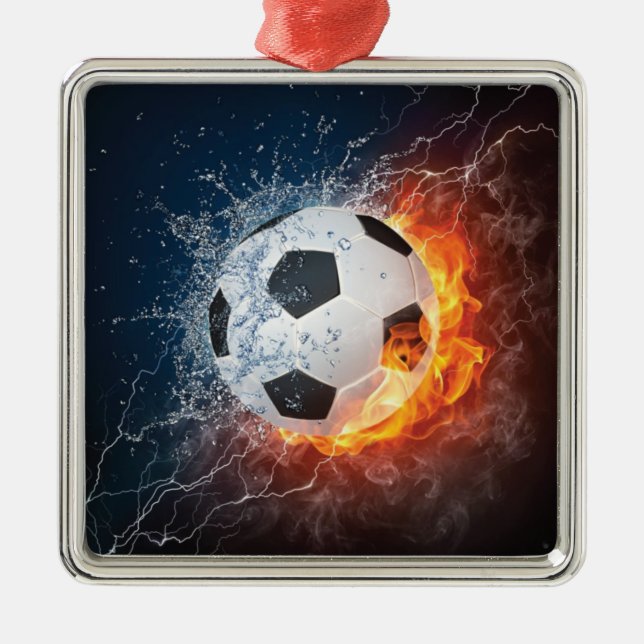 Ornamento De Metal Travesseiro decorativo Flaming de Futebol/Bola de  (Frente)
