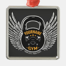 Ornamento De Metal Treinador Personalizado de Malhações GYM Kettlebel