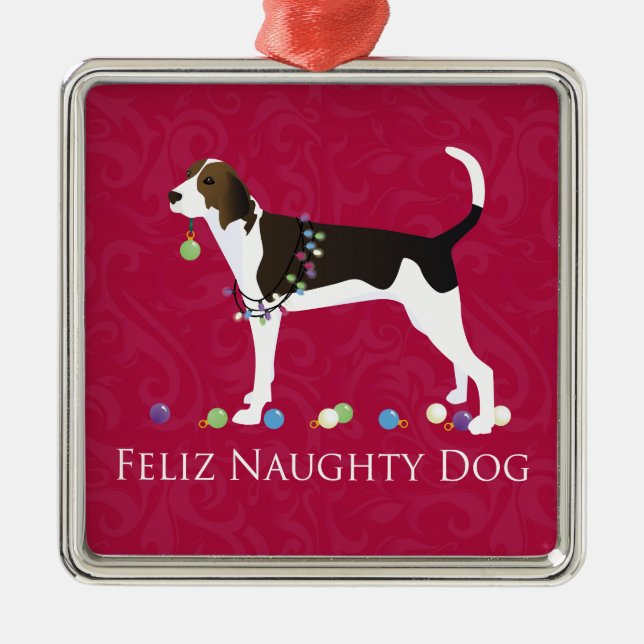 Ornamento De Metal Treing Walker Coonhound Christmas (Frente)