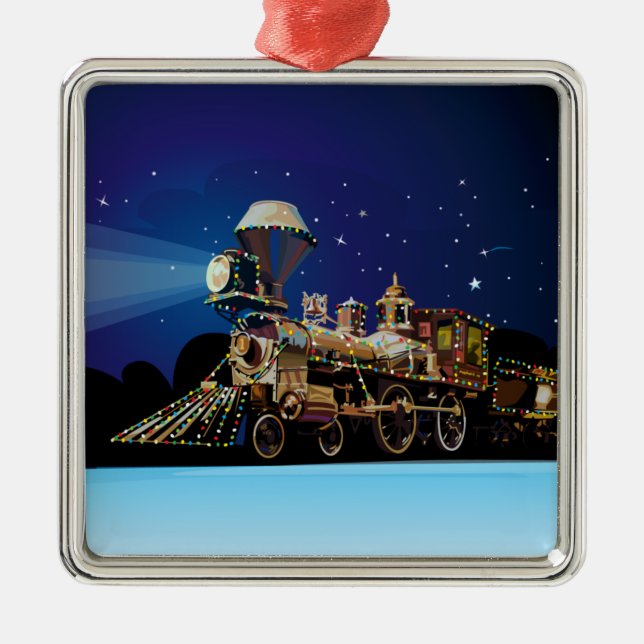 Ornamento De Metal Trem do Natal (Frente)