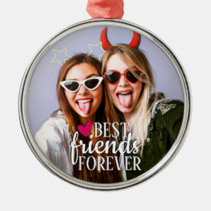 Ornamento De Metal Trendência de fotos BFF moderna para sempre dos m