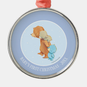 Ornamento De Metal Três amigos adoráveis do urso