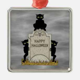 Ornamento De Metal Três Diabinhos Feliz Halloween